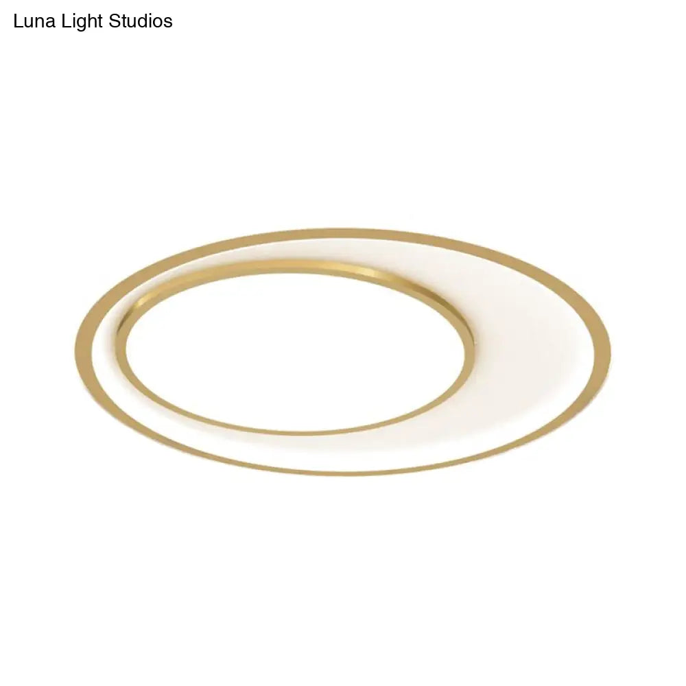 DecorBites™ DecorBites™ Modern Acrylic LED Gold Flush Mount Ceiling Light - 16.5"/20.5" Wide, Rounded Design