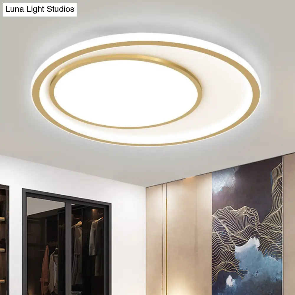 DecorBites™ DecorBites™ Modern Acrylic LED Gold Flush Mount Ceiling Light - 16.5"/20.5" Wide, Rounded Design