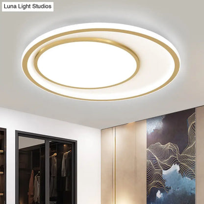 DecorBites™ DecorBites™ Modern Acrylic LED Gold Flush Mount Ceiling Light - 16.5"/20.5" Wide, Rounded Design
