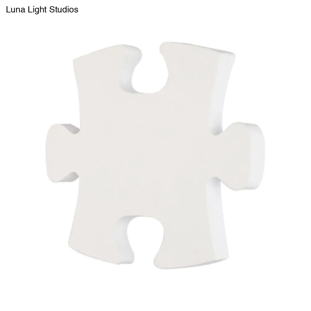 DecorBites™ DecorBites™ Modern Acrylic LED Wall Sconce - Black/White Jigsaw Design, Warm/White Light - Living Room