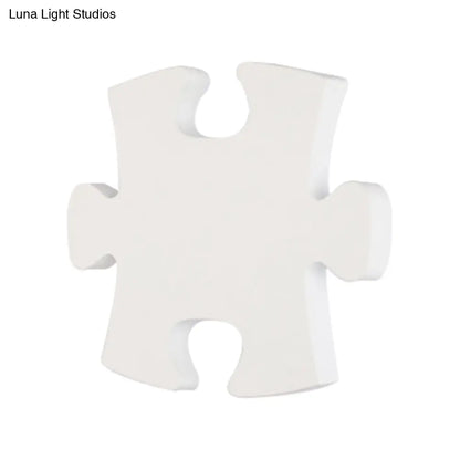 DecorBites™ DecorBites™ Modern Acrylic LED Wall Sconce - Black/White Jigsaw Design, Warm/White Light - Living Room