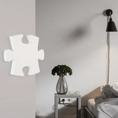 DecorBites™ DecorBites™ Modern Acrylic LED Wall Sconce - Black/White Jigsaw Design, Warm/White Light - Living Room