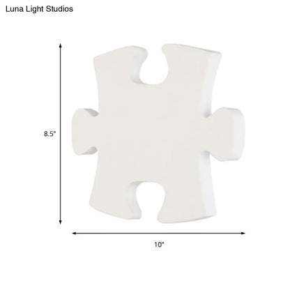 DecorBites™ DecorBites™ Modern Acrylic LED Wall Sconce - Black/White Jigsaw Design, Warm/White Light - Living Room