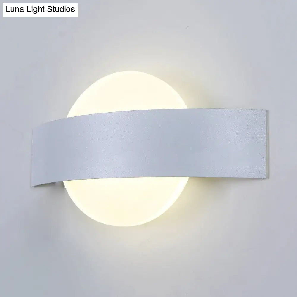 Aplique de pared LED moderno DecorBites™ de acrílico con placa posterior metálica en acabado blanco/negro e iluminación blanca/cálida