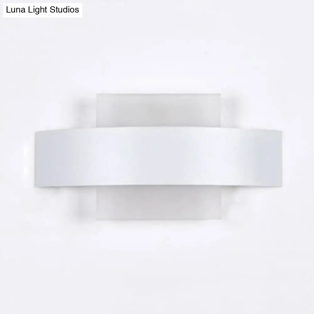 Aplique de pared LED moderno DecorBites™ de acrílico con placa posterior metálica en acabado blanco/negro e iluminación blanca/cálida