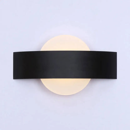 Aplique de pared LED moderno DecorBites™ de acrílico con placa posterior metálica en acabado blanco/negro e iluminación blanca/cálida
