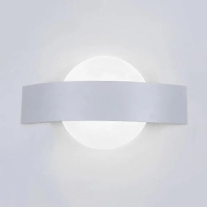 Aplique de pared LED moderno DecorBites™ de acrílico con placa posterior metálica en acabado blanco/negro e iluminación blanca/cálida