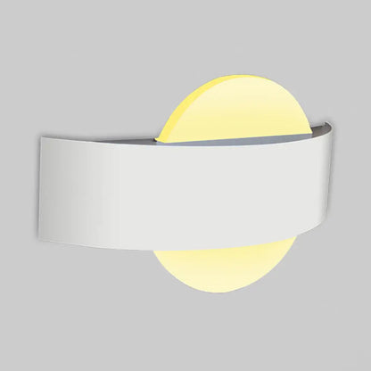 Aplique de pared LED moderno DecorBites™ de acrílico con placa posterior metálica en acabado blanco/negro e iluminación blanca/cálida