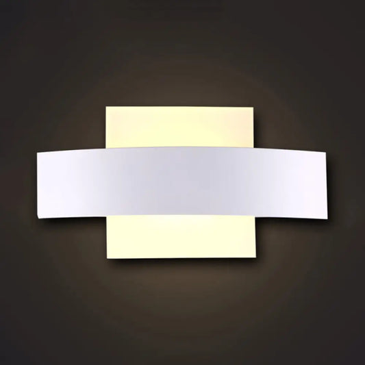 DecorBites™ DecorBites™ Modern Acrylic LED Wall Sconce with Metal Backplate in Black/White Finish and White/Warm Lighting