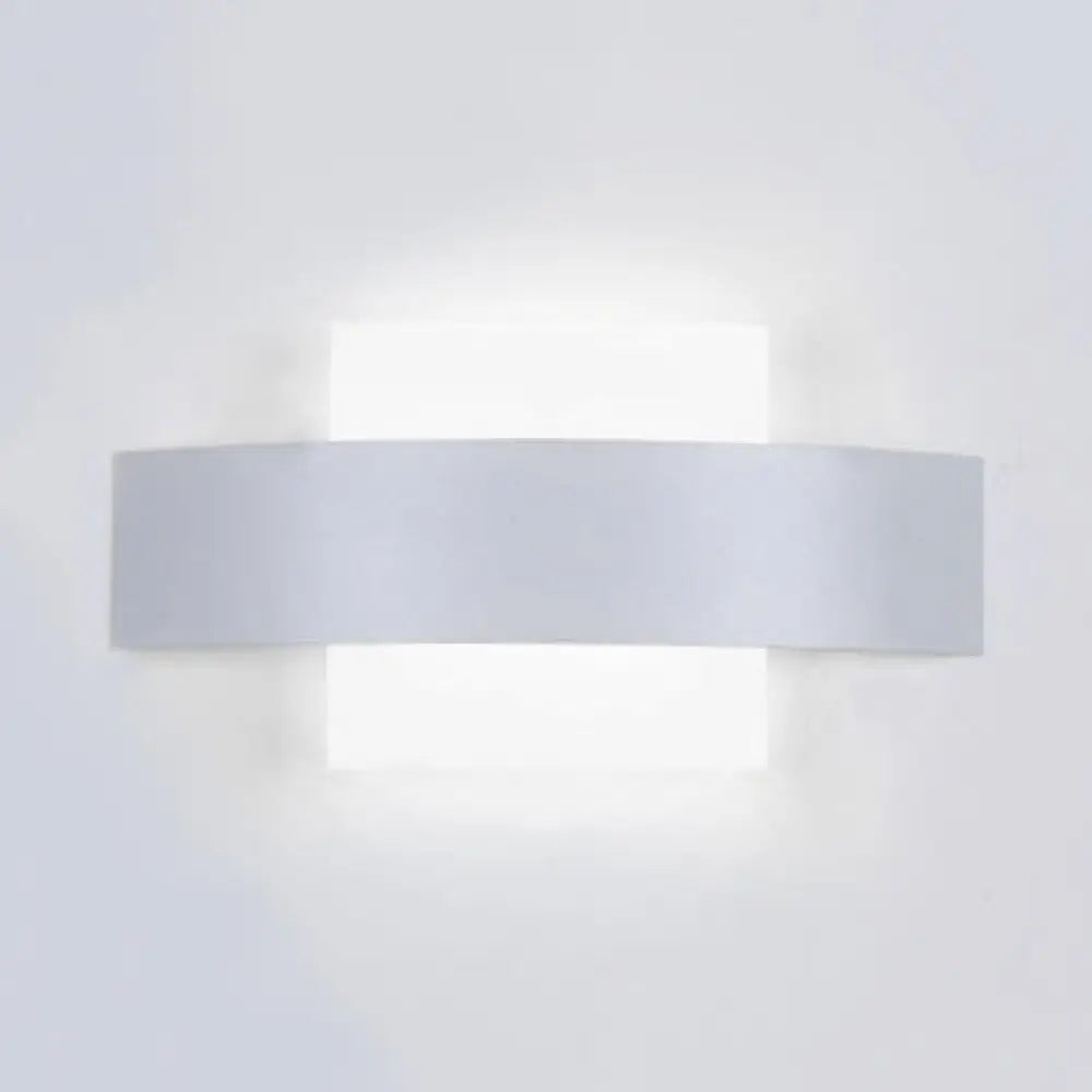 Aplique de pared LED moderno DecorBites™ de acrílico con placa posterior metálica en acabado blanco/negro e iluminación blanca/cálida