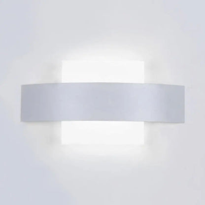 Aplique de pared LED moderno DecorBites™ de acrílico con placa posterior metálica en acabado blanco/negro e iluminación blanca/cálida