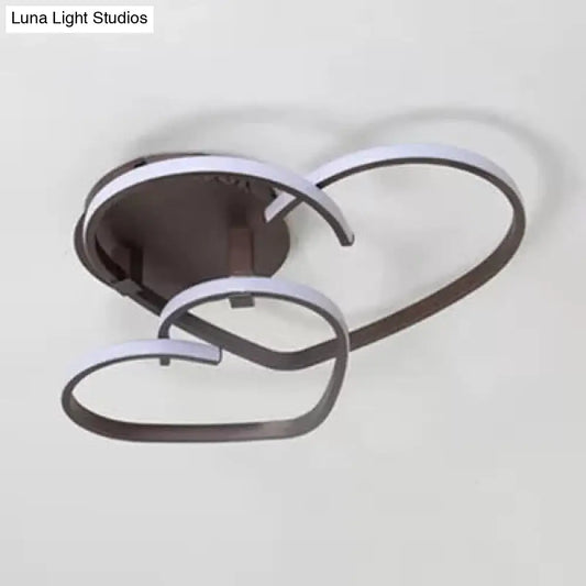 DecorBites™ DecorBites™ Modern Acrylic Loving Heart Brown Ceiling Light for Child Bedroom - Flush Mount Fixture