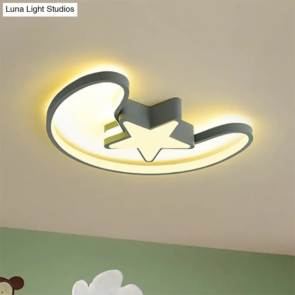 DecorBites™ DecorBites™ Modern Acrylic Moon and Star Ceiling Light - Stylish Living Room Flush Mount