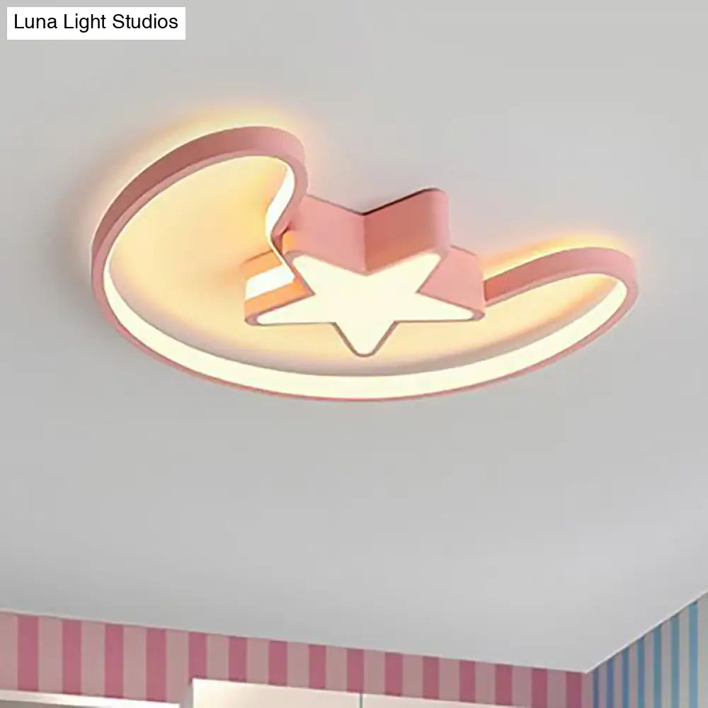 DecorBites™ DecorBites™ Modern Acrylic Moon and Star Ceiling Light - Stylish Living Room Flush Mount