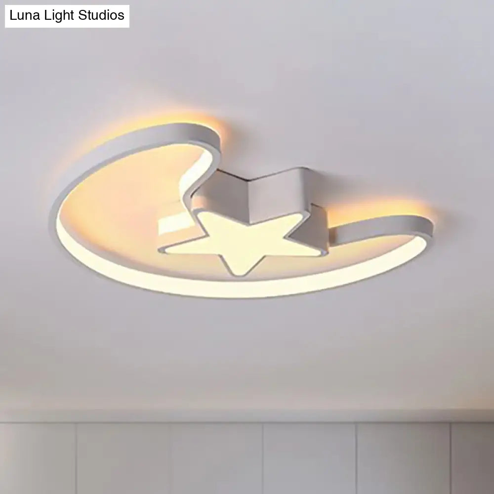 DecorBites™ DecorBites™ Modern Acrylic Moon and Star Ceiling Light - Stylish Living Room Flush Mount
