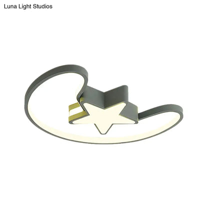 DecorBites™ DecorBites™ Modern Acrylic Moon and Star Ceiling Light - Stylish Living Room Flush Mount