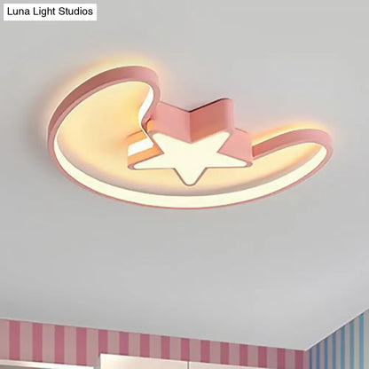 DecorBites™ DecorBites™ Modern Acrylic Moon and Star Ceiling Light - Stylish Living Room Flush Mount