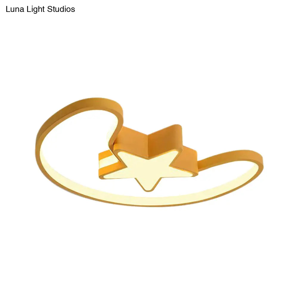 DecorBites™ DecorBites™ Modern Acrylic Moon and Star Ceiling Light - Stylish Living Room Flush Mount