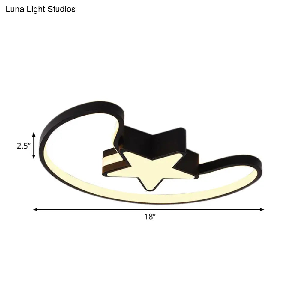 DecorBites™ DecorBites™ Modern Acrylic Moon and Star Ceiling Light - Stylish Living Room Flush Mount