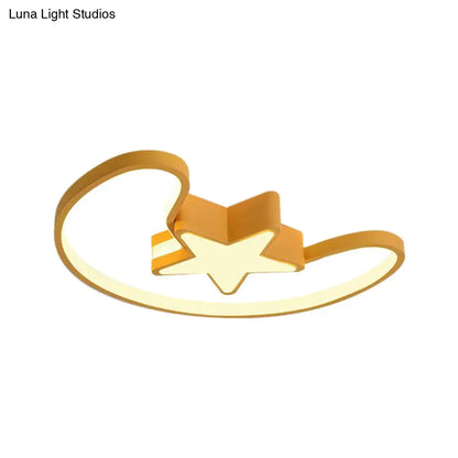 DecorBites™ DecorBites™ Modern Acrylic Moon and Star Ceiling Light - Stylish Living Room Flush Mount