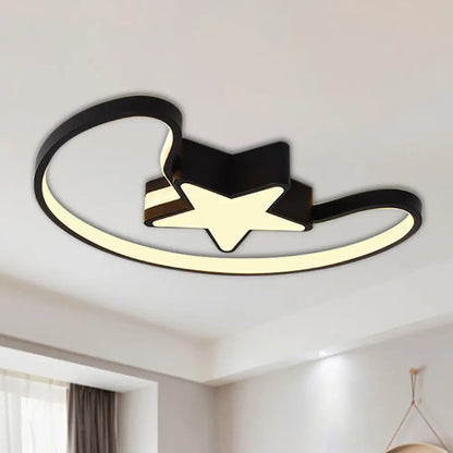 DecorBites™ DecorBites™ Modern Acrylic Moon and Star Ceiling Light - Stylish Living Room Flush Mount