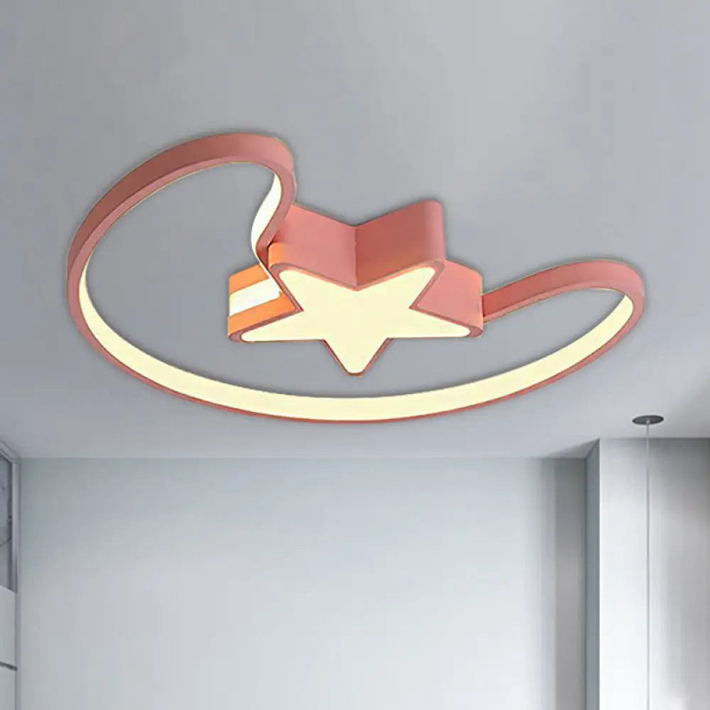 DecorBites™ DecorBites™ Modern Acrylic Moon and Star Ceiling Light - Stylish Living Room Flush Mount