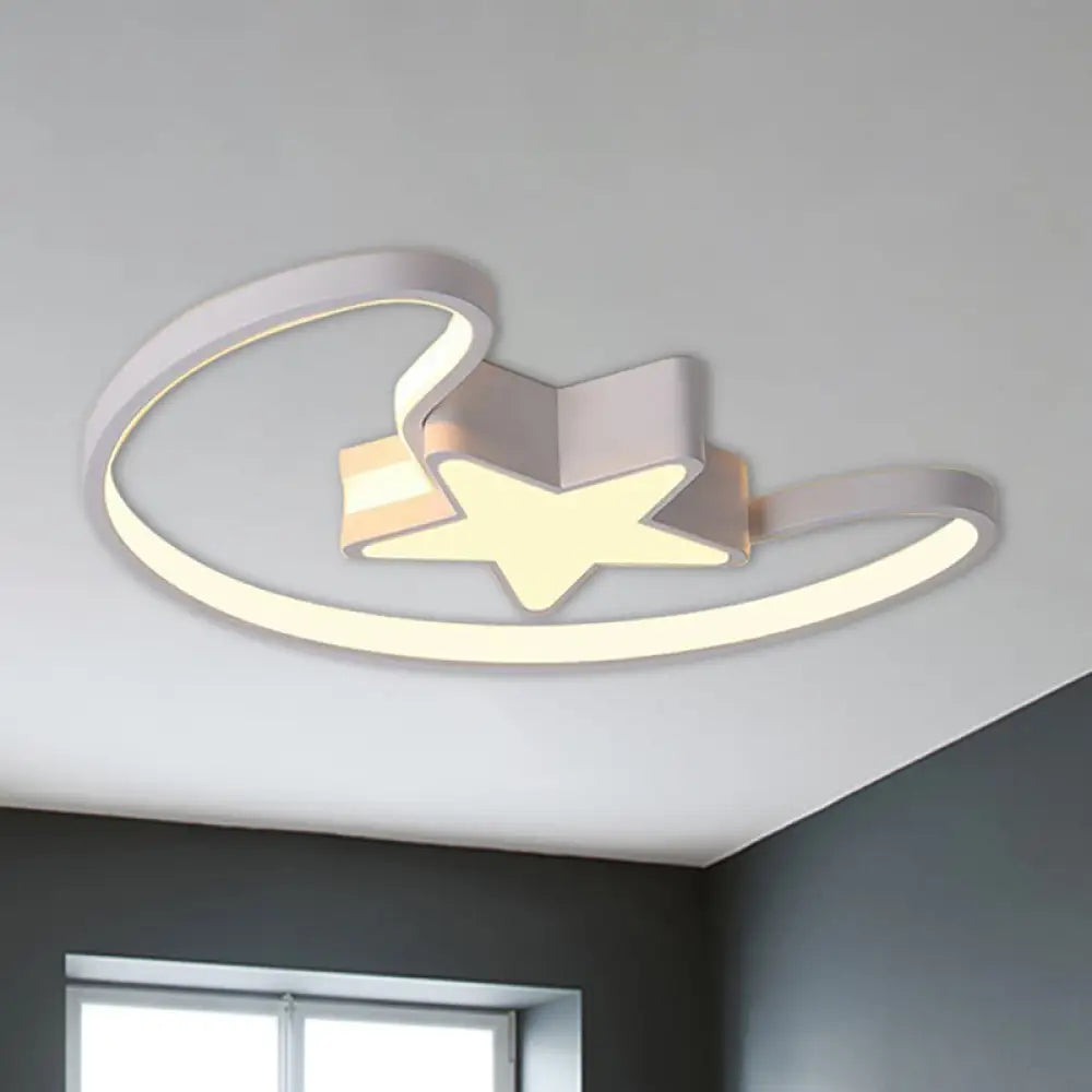 DecorBites™ DecorBites™ Modern Acrylic Moon and Star Ceiling Light - Stylish Living Room Flush Mount