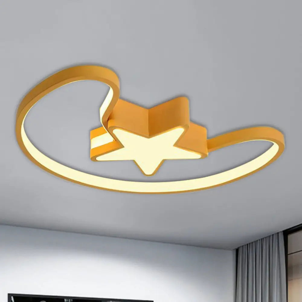 DecorBites™ DecorBites™ Modern Acrylic Moon and Star Ceiling Light - Stylish Living Room Flush Mount