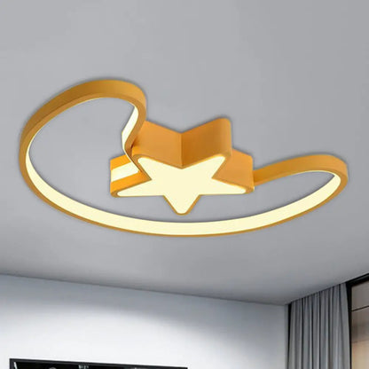DecorBites™ DecorBites™ Modern Acrylic Moon and Star Ceiling Light - Stylish Living Room Flush Mount