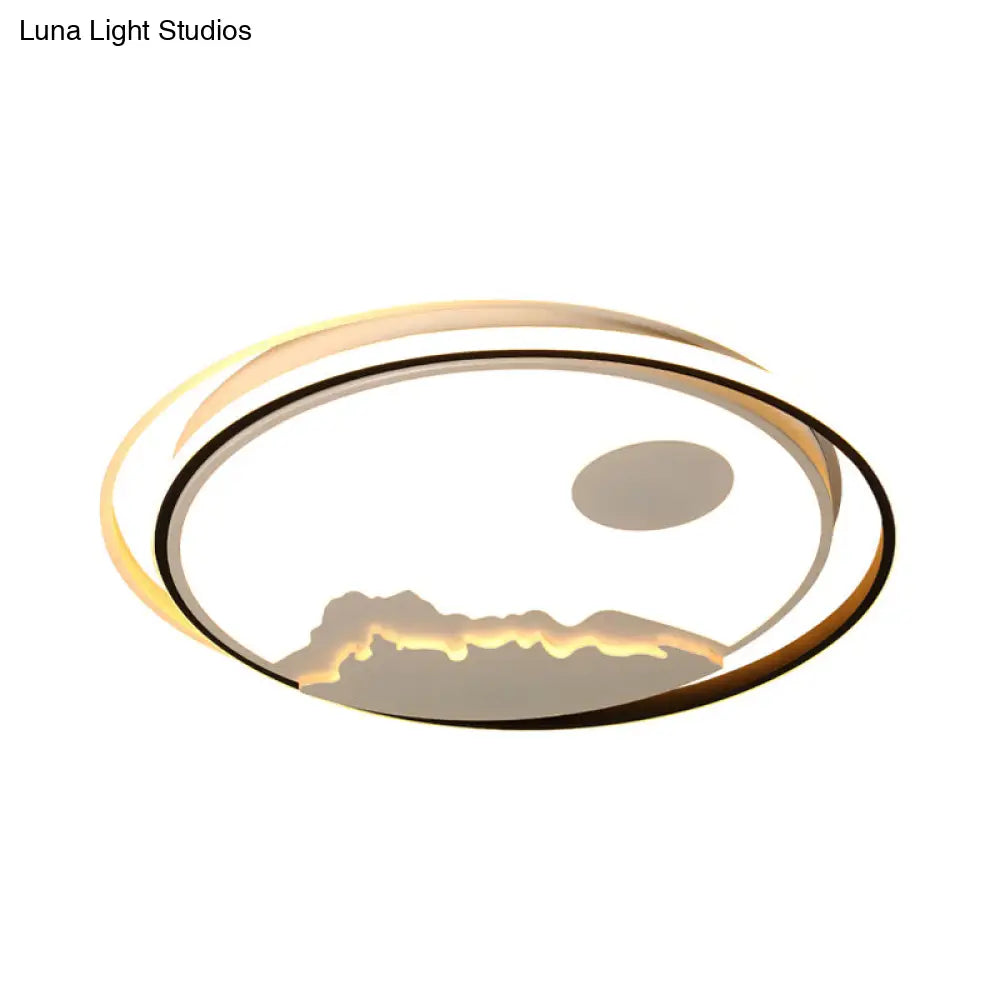 DecorBites™ DecorBites™ Modern Acrylic Mountain Sun LED Ceiling Mount Light - White Light Fixture for Kid's Bedrooms
