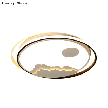 DecorBites™ DecorBites™ Modern Acrylic Mountain Sun LED Ceiling Mount Light - White Light Fixture for Kid's Bedrooms