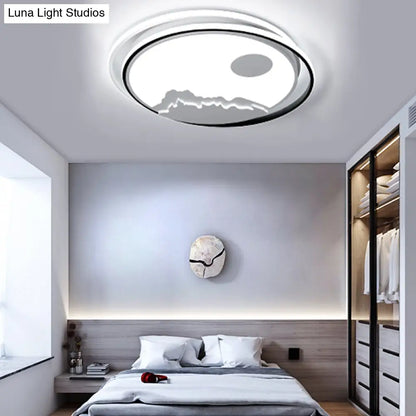 DecorBites™ DecorBites™ Modern Acrylic Mountain Sun LED Ceiling Mount Light - White Light Fixture for Kid's Bedrooms