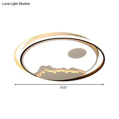 DecorBites™ DecorBites™ Modern Acrylic Mountain Sun LED Ceiling Mount Light - White Light Fixture for Kid's Bedrooms