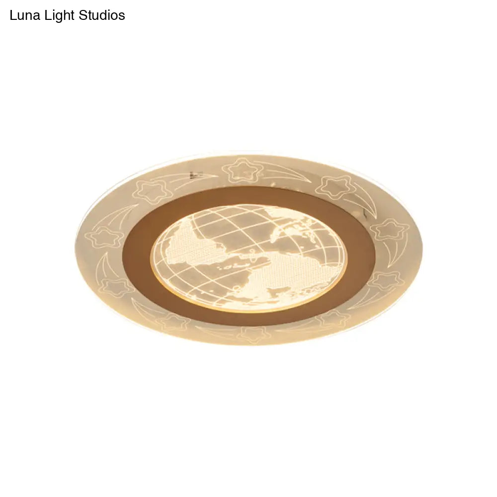 DecorBites™ DecorBites™ Modern Acrylic Round Flush Ceiling Light with Nordic LED, Flower and Globe Design - Warm/White Lighting