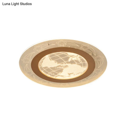 DecorBites™ DecorBites™ Modern Acrylic Round Flush Ceiling Light with Nordic LED, Flower and Globe Design - Warm/White Lighting