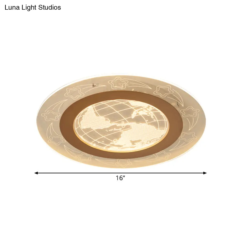 DecorBites™ DecorBites™ Modern Acrylic Round Flush Ceiling Light with Nordic LED, Flower and Globe Design - Warm/White Lighting