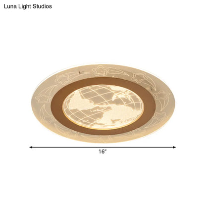 DecorBites™ DecorBites™ Modern Acrylic Round Flush Ceiling Light with Nordic LED, Flower and Globe Design - Warm/White Lighting