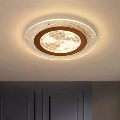 DecorBites™ DecorBites™ Modern Acrylic Round Flush Ceiling Light with Nordic LED, Flower and Globe Design - Warm/White Lighting