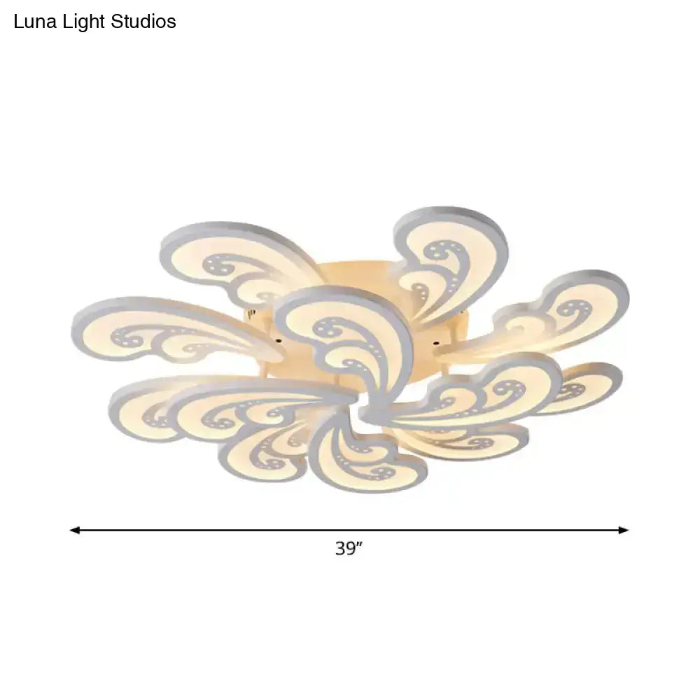 DecorBites™ DecorBites™ Modern Acrylic Spindrift Ceiling Light w/ 6/12/15-White LED Bulbs in Warm/White - Semi Flush Mount