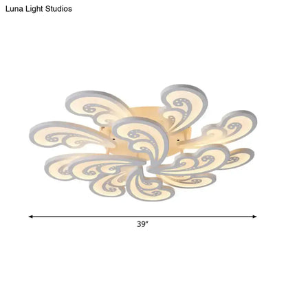 DecorBites™ DecorBites™ Modern Acrylic Spindrift Ceiling Light w/ 6/12/15-White LED Bulbs in Warm/White - Semi Flush Mount