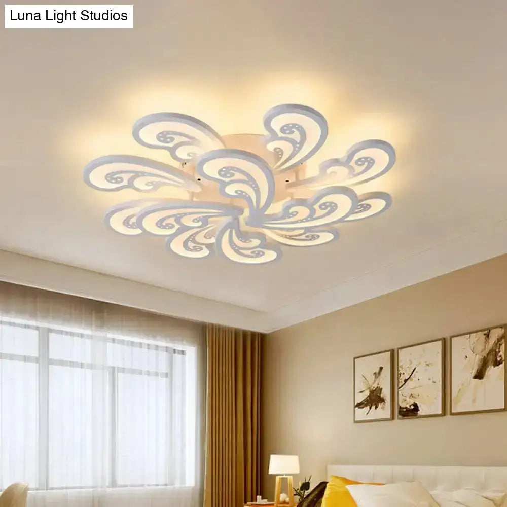 DecorBites™ DecorBites™ Modern Acrylic Spindrift Ceiling Light w/ 6/12/15-White LED Bulbs in Warm/White - Semi Flush Mount