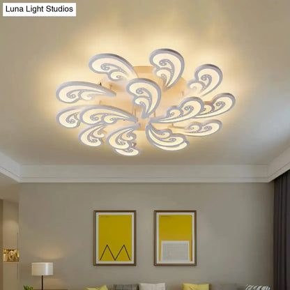 DecorBites™ DecorBites™ Modern Acrylic Spindrift Ceiling Light w/ 6/12/15-White LED Bulbs in Warm/White - Semi Flush Mount