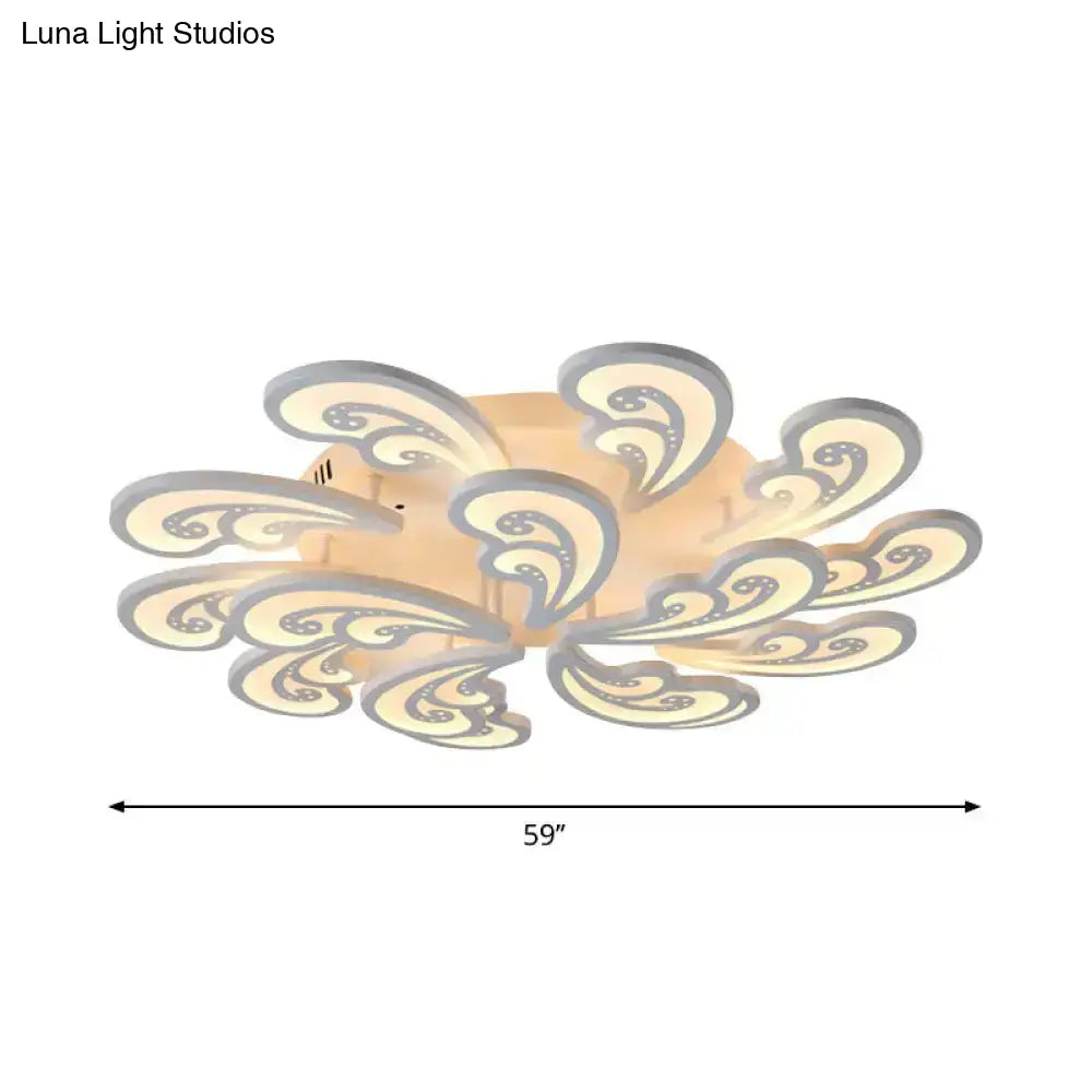 DecorBites™ DecorBites™ Modern Acrylic Spindrift Ceiling Light w/ 6/12/15-White LED Bulbs in Warm/White - Semi Flush Mount