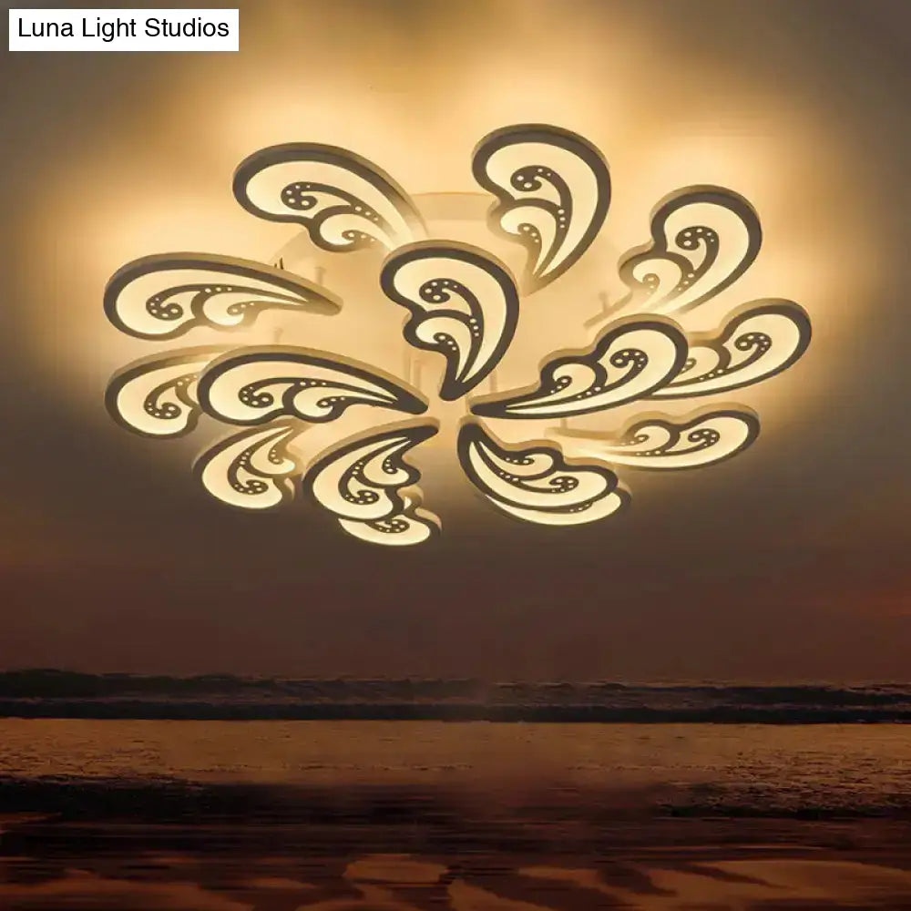 DecorBites™ DecorBites™ Modern Acrylic Spindrift Ceiling Light w/ 6/12/15-White LED Bulbs in Warm/White - Semi Flush Mount
