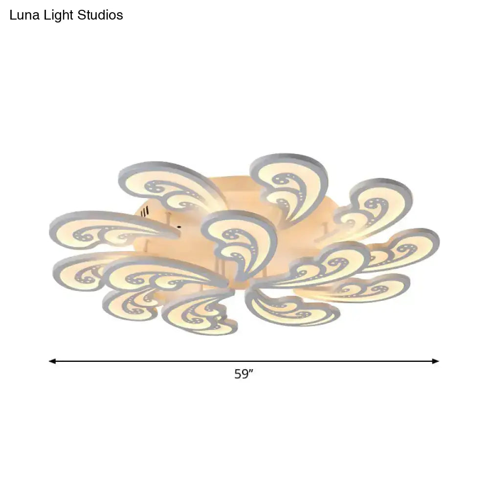 DecorBites™ DecorBites™ Modern Acrylic Spindrift Ceiling Light w/ 6/12/15-White LED Bulbs in Warm/White - Semi Flush Mount