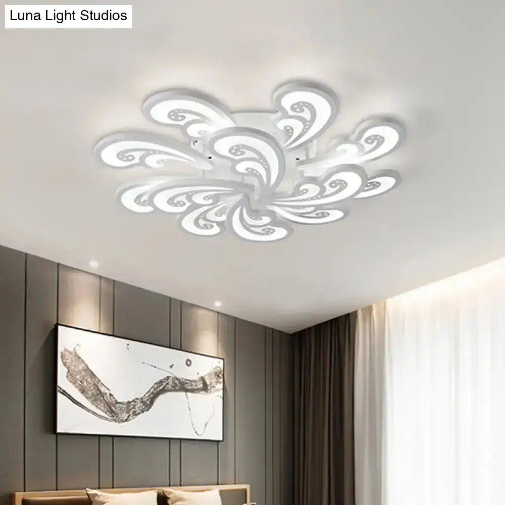 DecorBites™ DecorBites™ Modern Acrylic Spindrift Ceiling Light w/ 6/12/15-White LED Bulbs in Warm/White - Semi Flush Mount