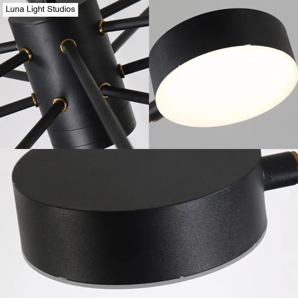 Lámpara colgante tipo araña Sputnik moderna de acrílico: Lámpara colgante LED negra con 6/8/10 luces en luz blanca/cálida.