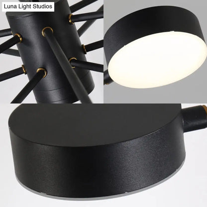 Lámpara colgante tipo araña Sputnik moderna de acrílico: Lámpara colgante LED negra con 6/8/10 luces en luz blanca/cálida.