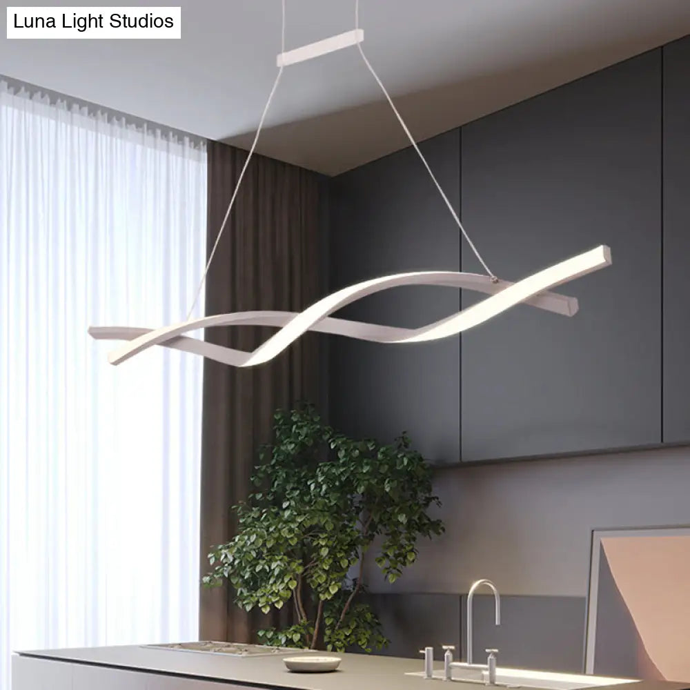 Lámpara colgante LED moderna de acrílico con forma de onda, en luz blanca/cálida/natural - 80 cm/99 cm/119 cm de ancho