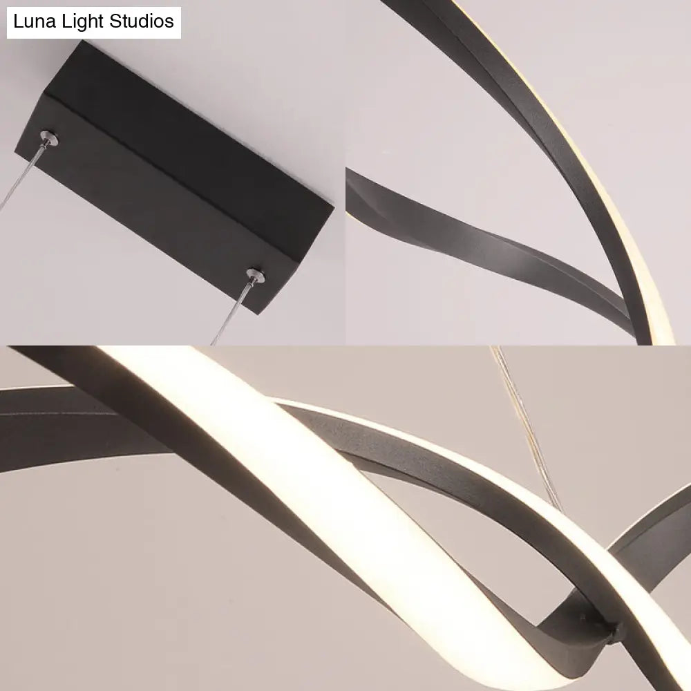 Lámpara colgante LED moderna de acrílico con forma de onda, en luz blanca/cálida/natural - 80 cm/99 cm/119 cm de ancho